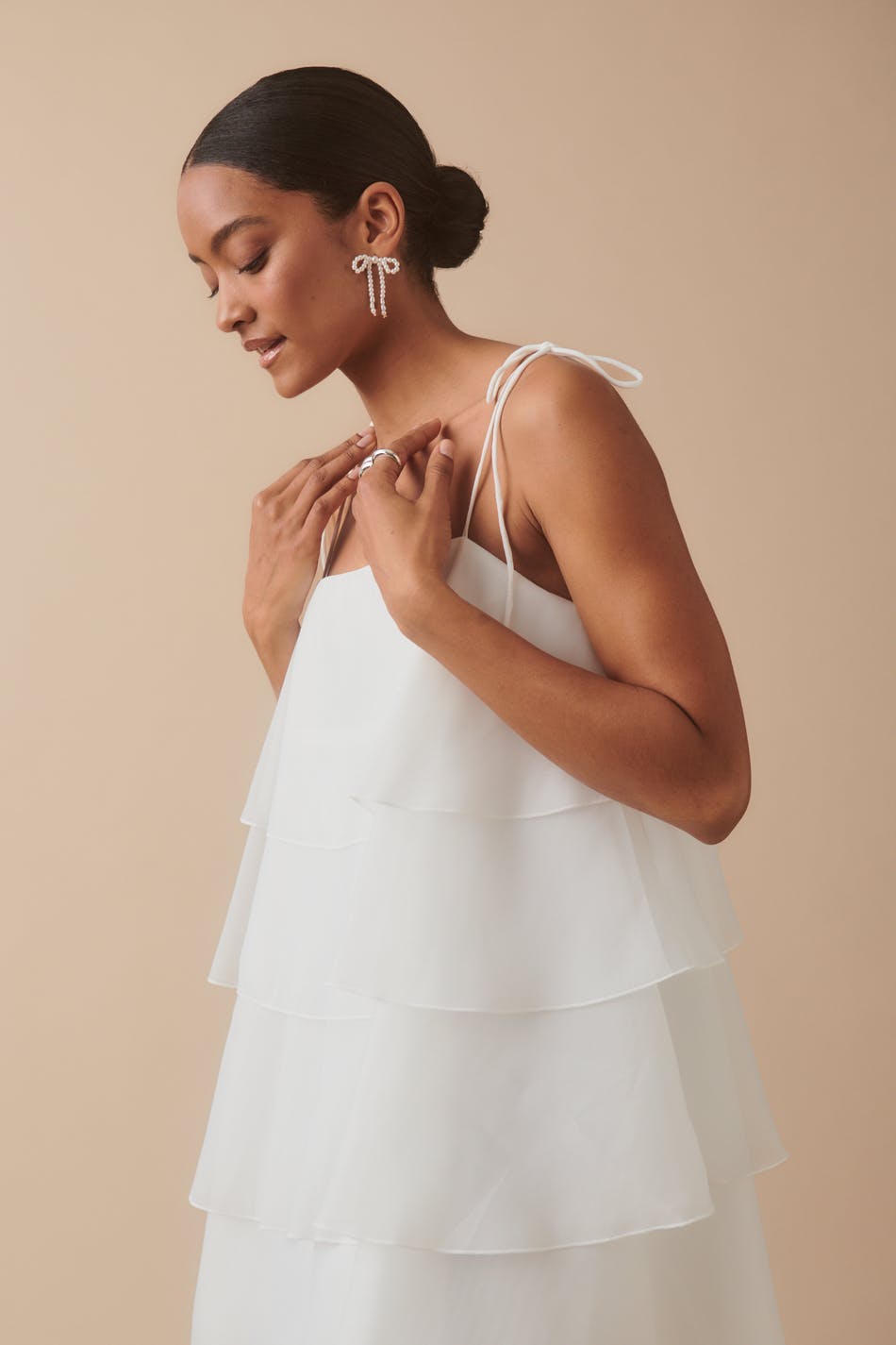 Organza frill mini dress