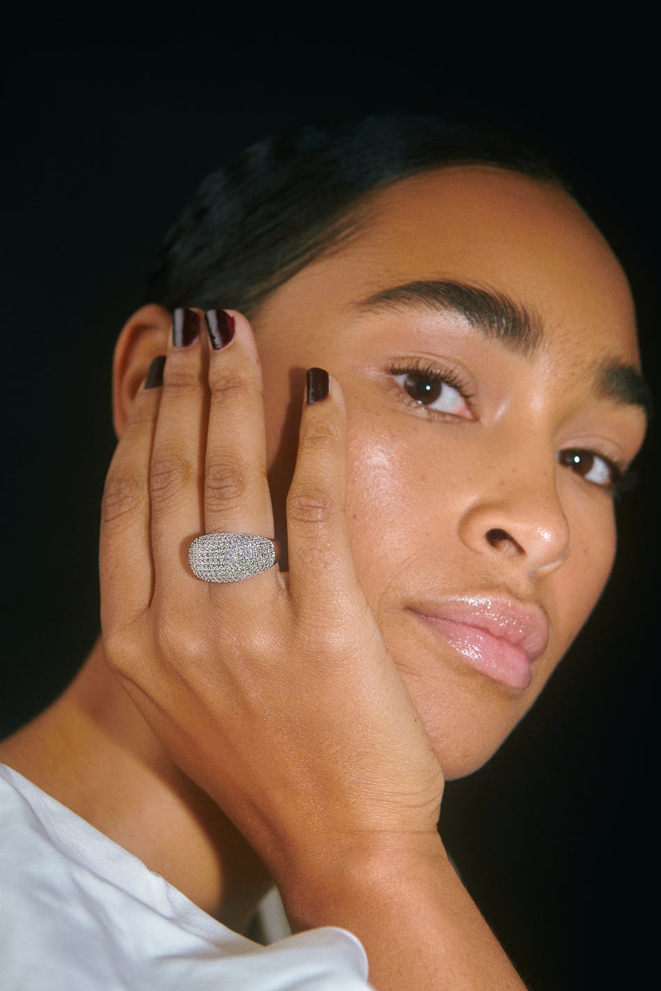 Pave silver ring