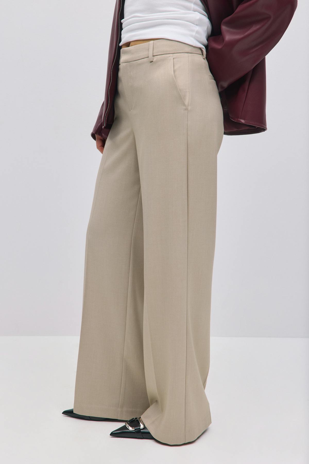 Wide leg suit trousers