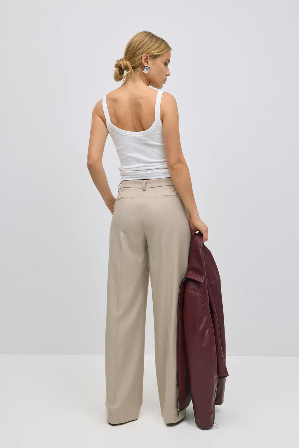 Wide leg suit trousers