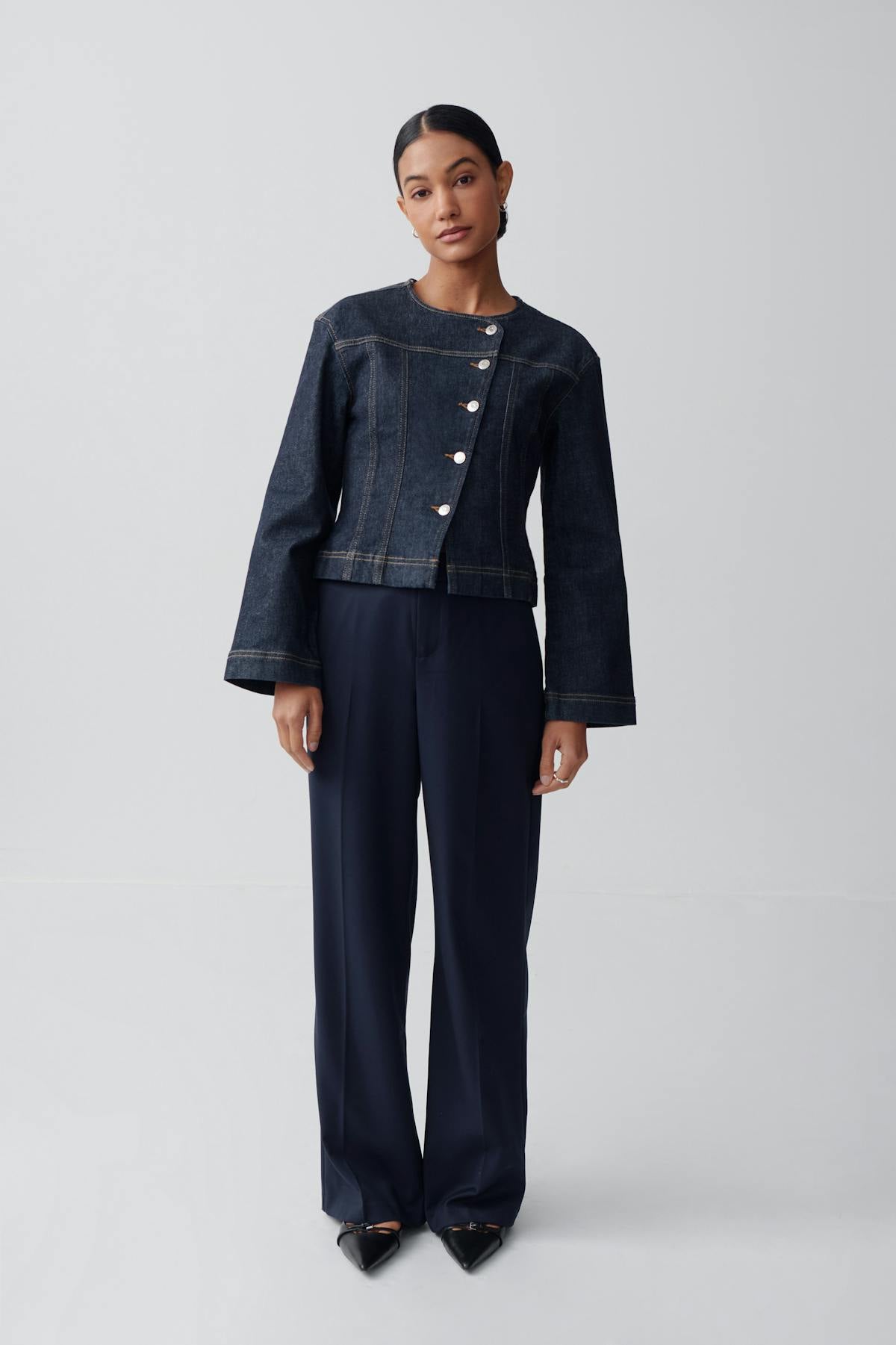 Wide leg suit trousers