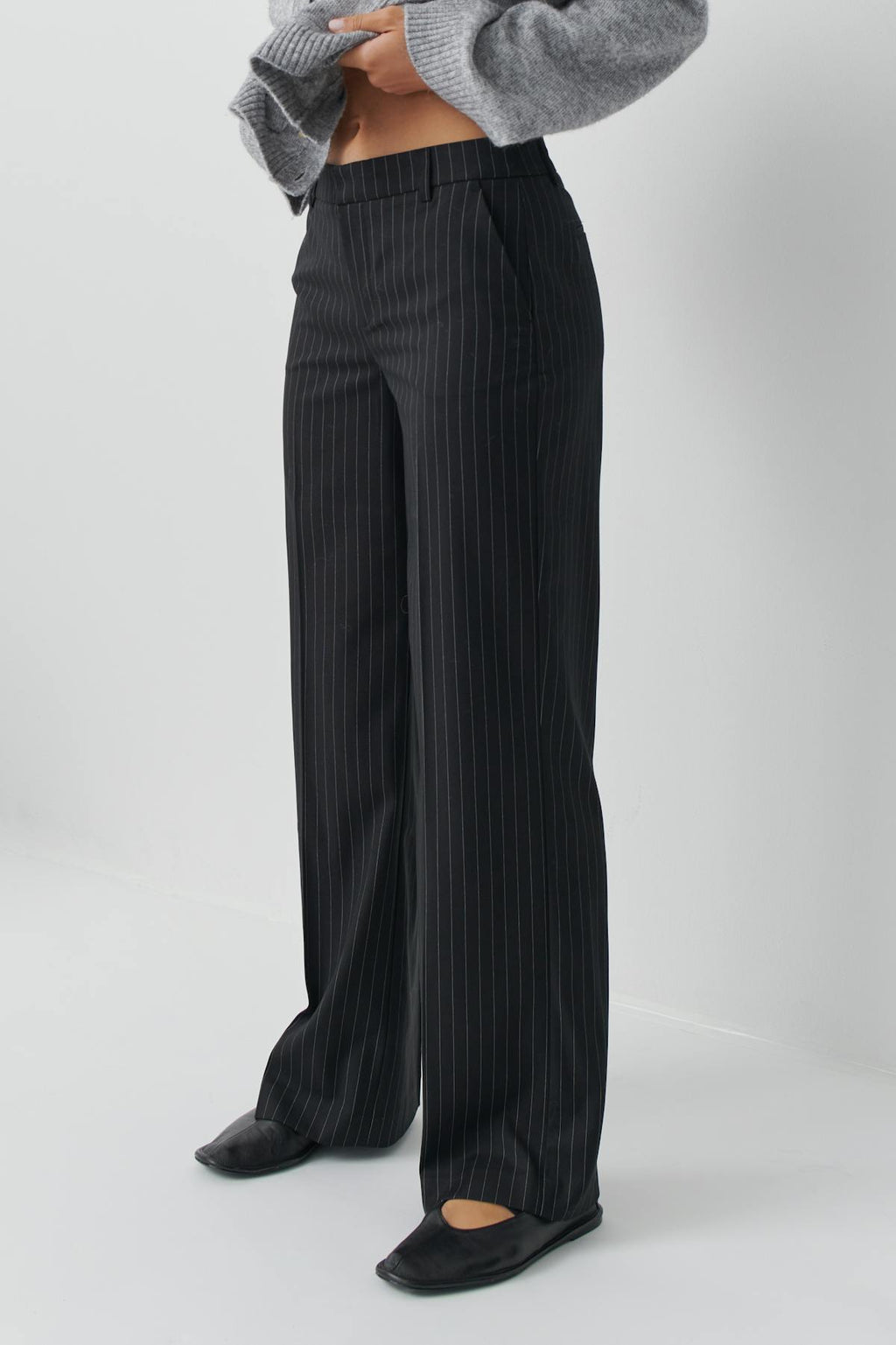 Wide leg suit trousers