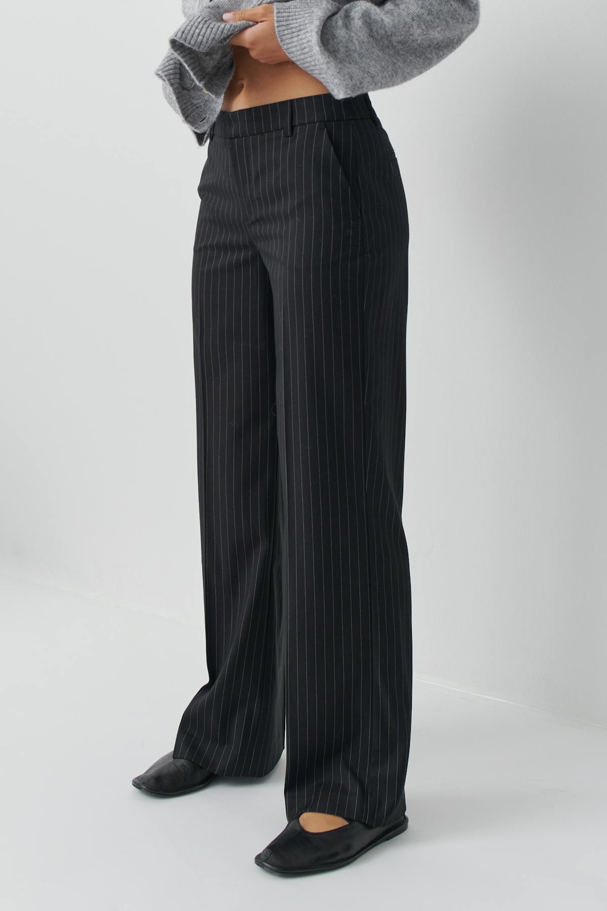 Wide leg suit trousers