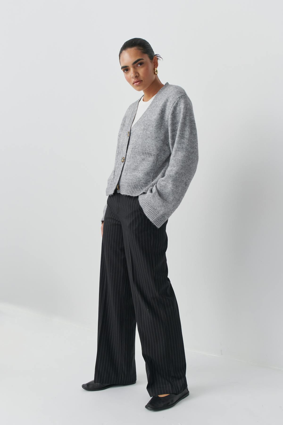 Wide leg suit trousers