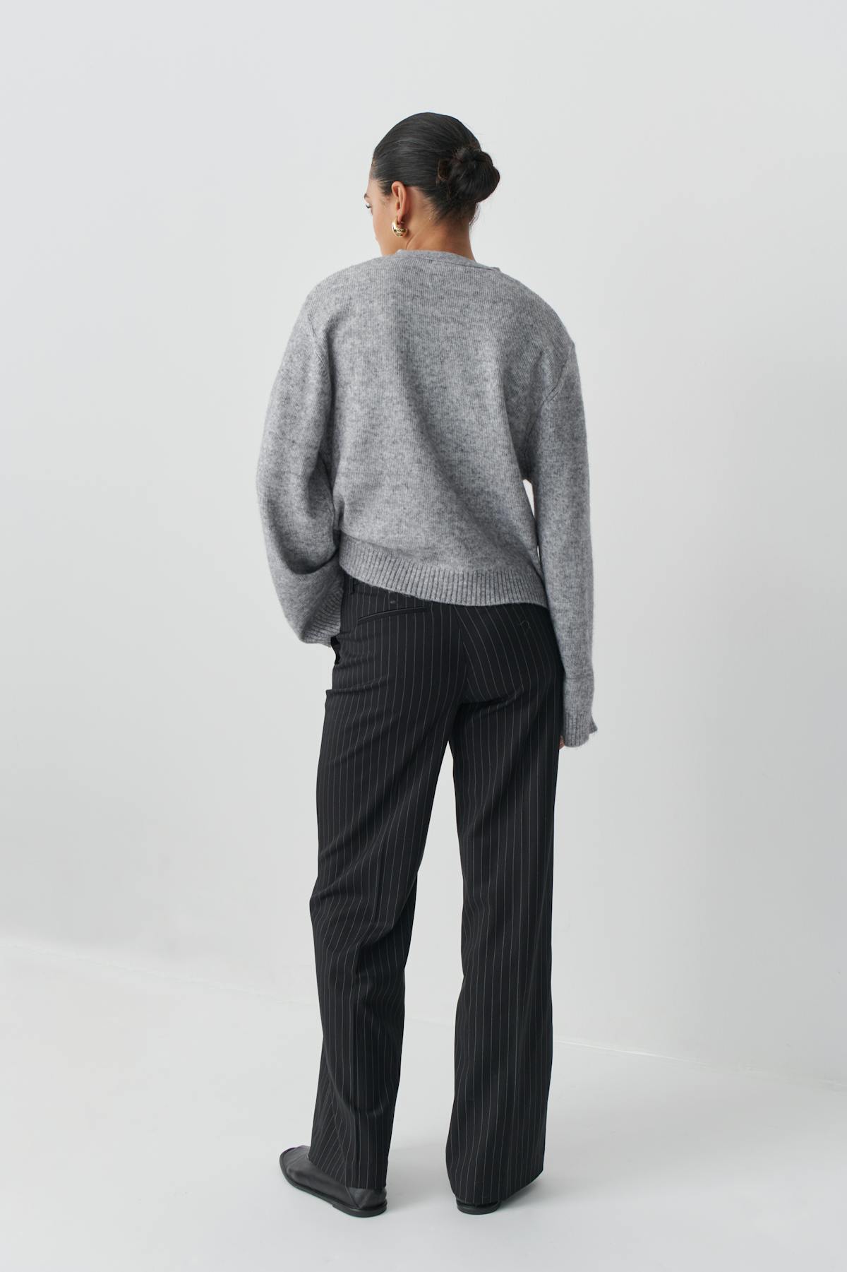 Wide leg suit trousers