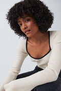 Contrast knitted top