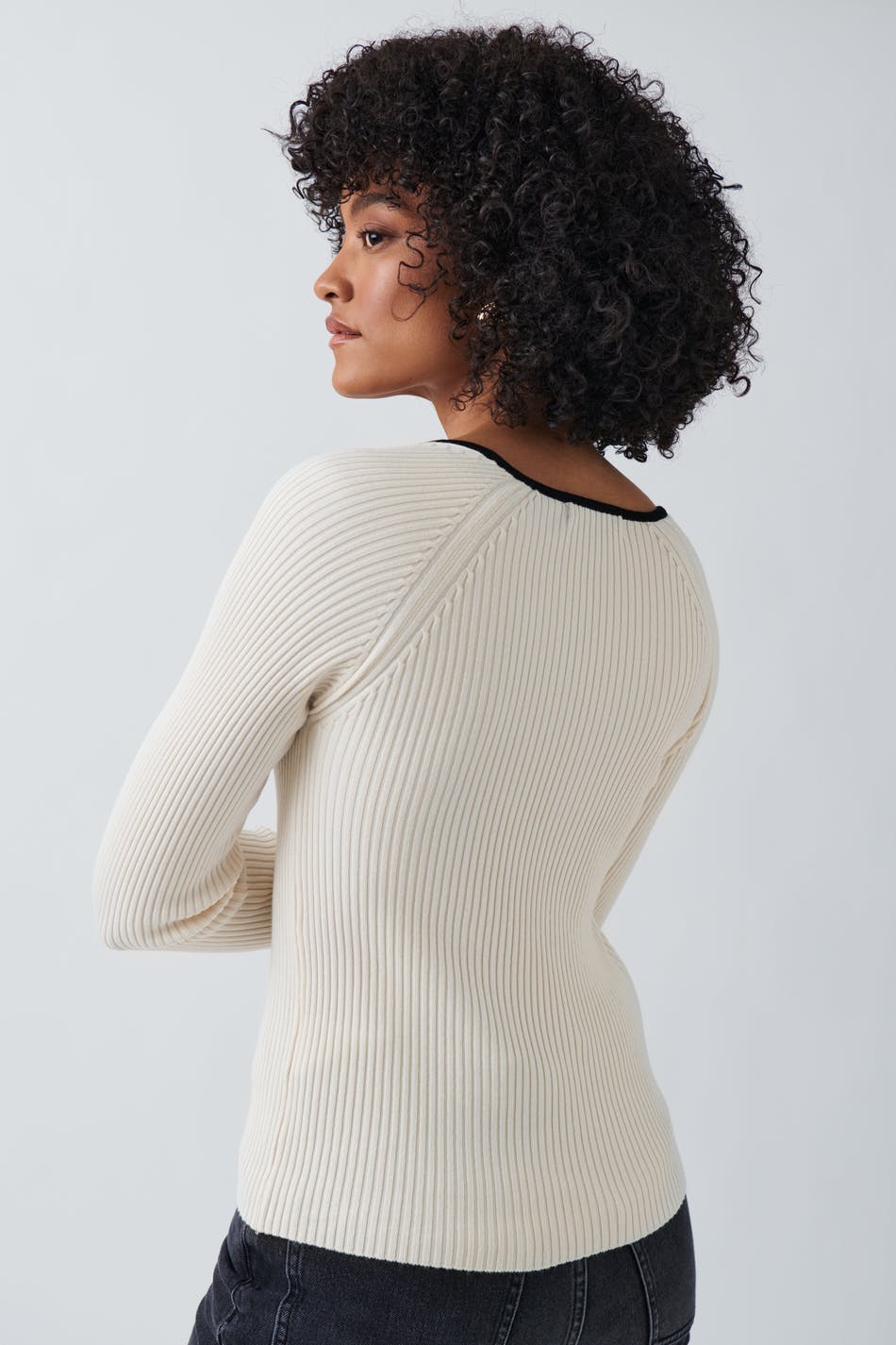 Contrast knitted top