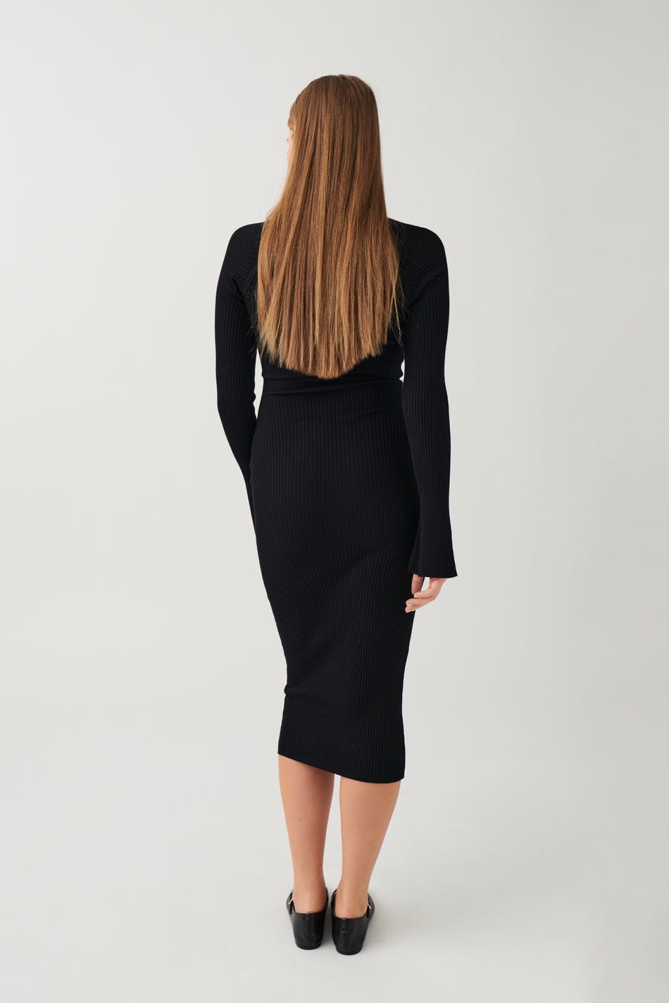 Contrast knitted dress