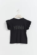 Y rhinestone frill top