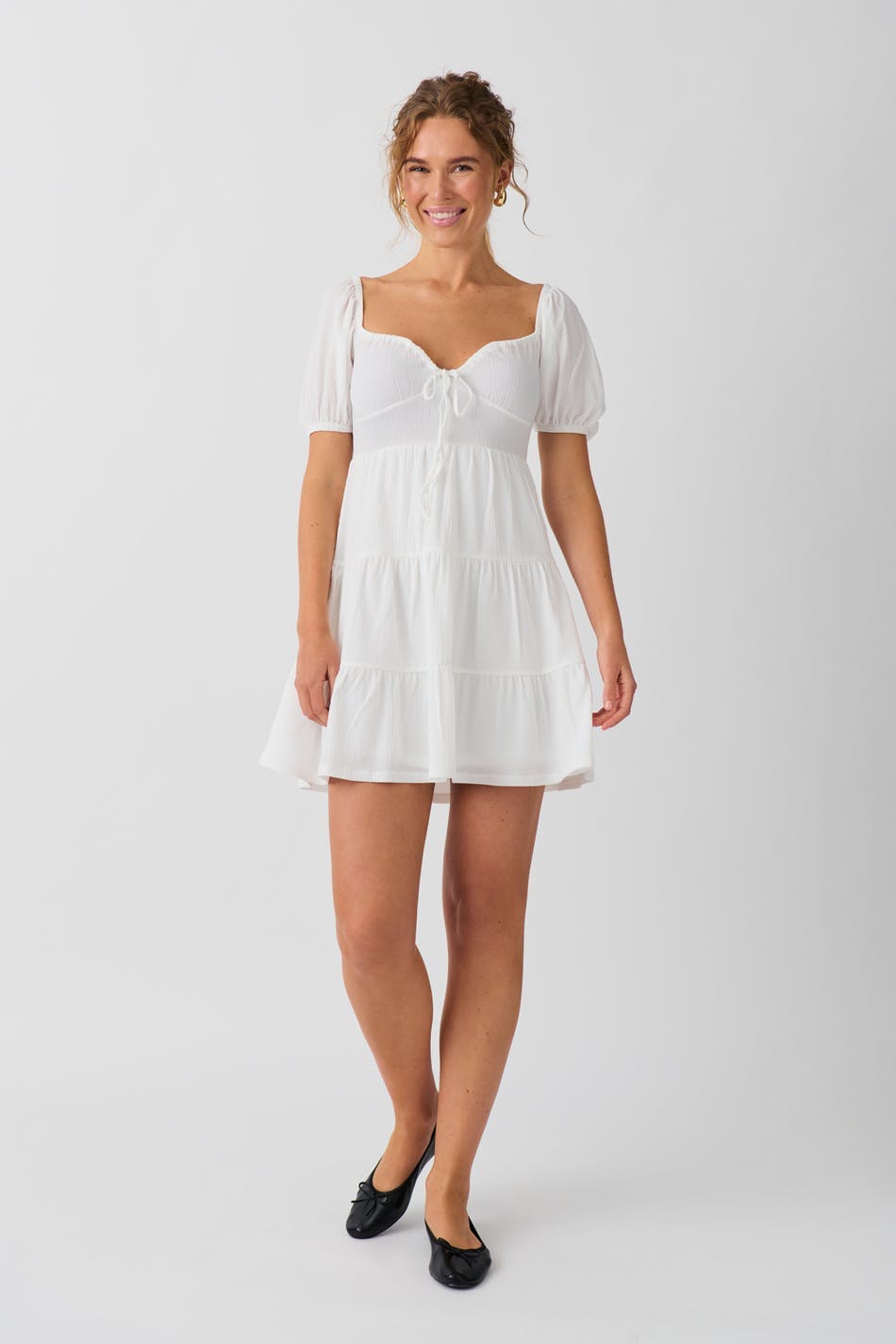 Puff sleeve mini dress