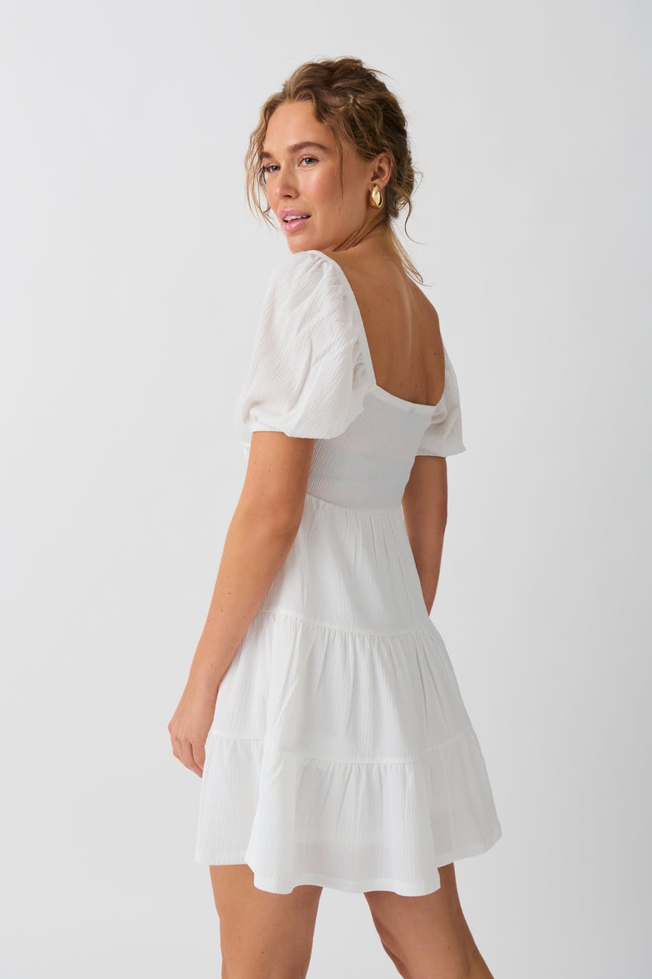 Puff sleeve mini dress