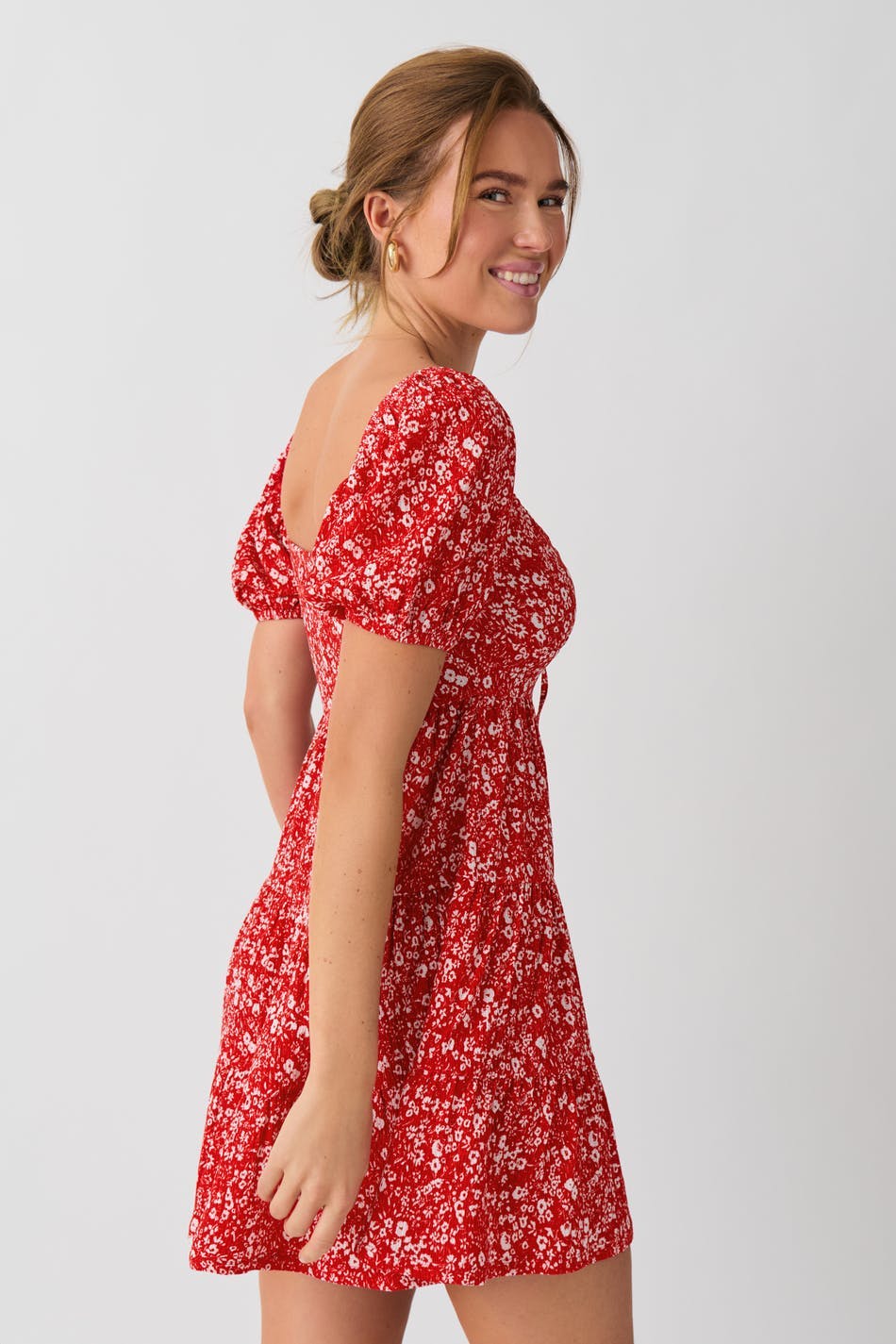 Puff sleeve mini dress
