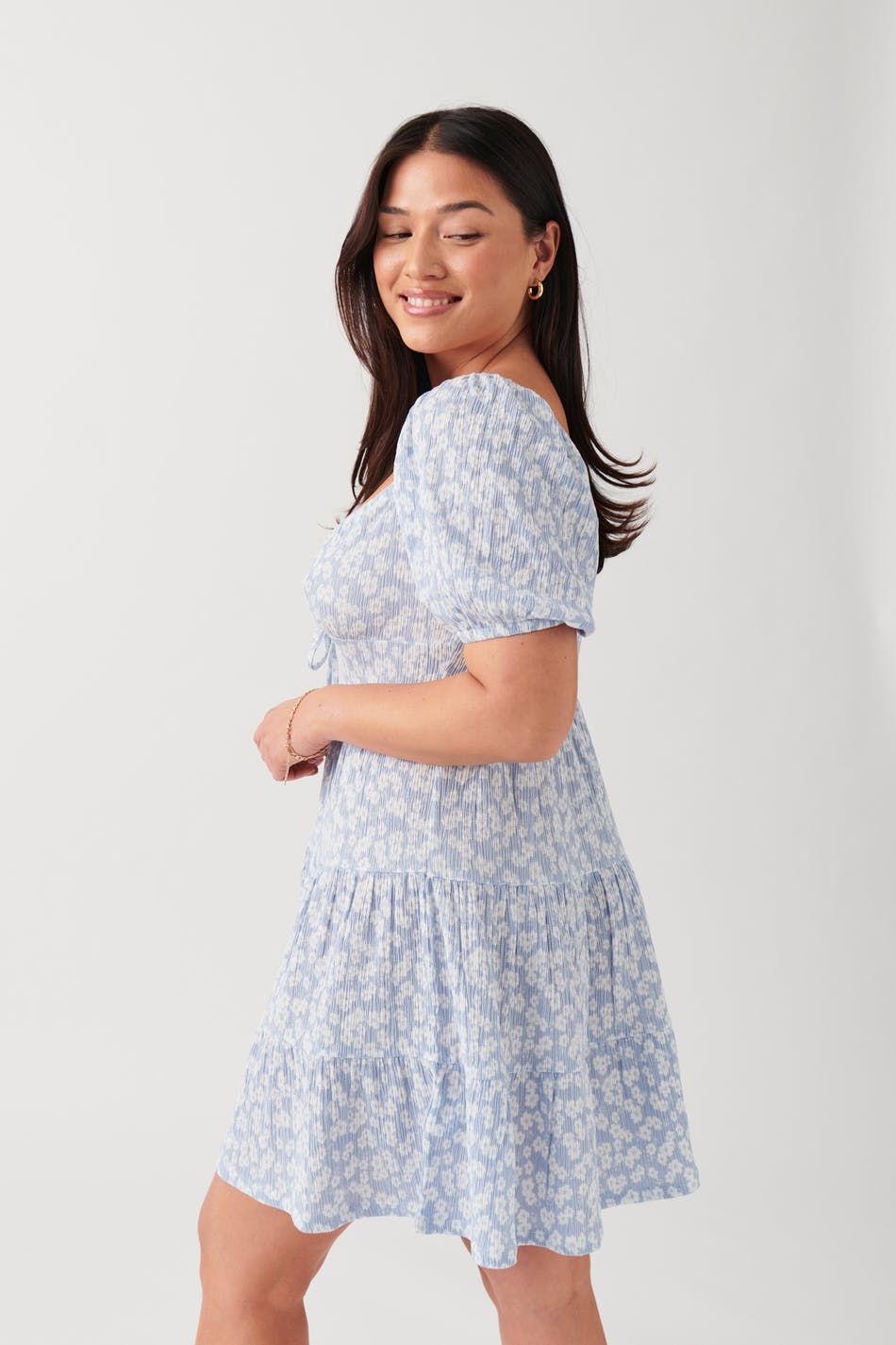 Puff sleeve mini dress