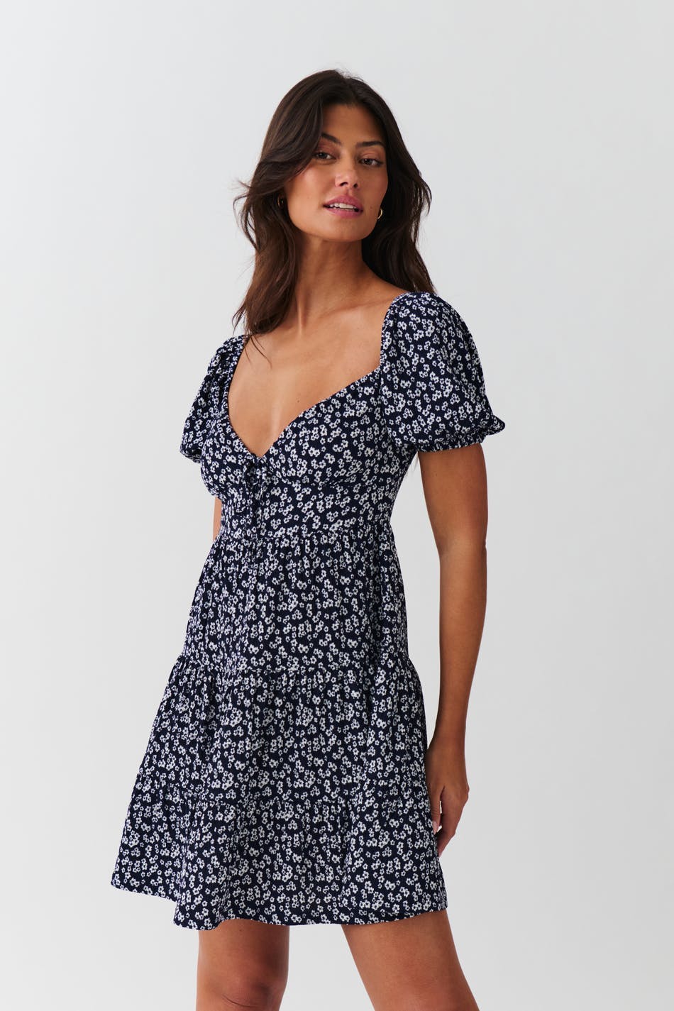 Puff sleeve mini dress
