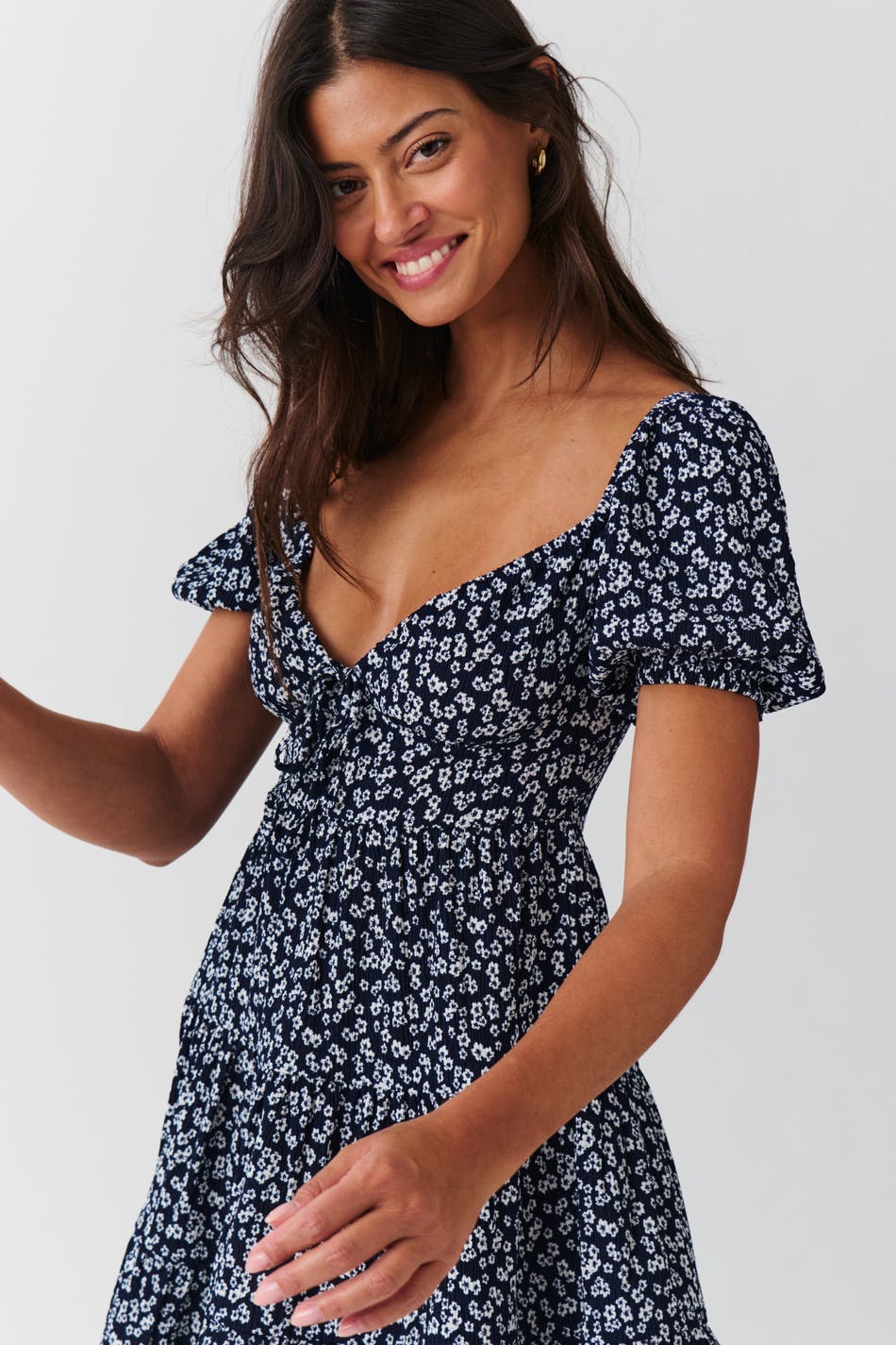 Puff sleeve mini dress