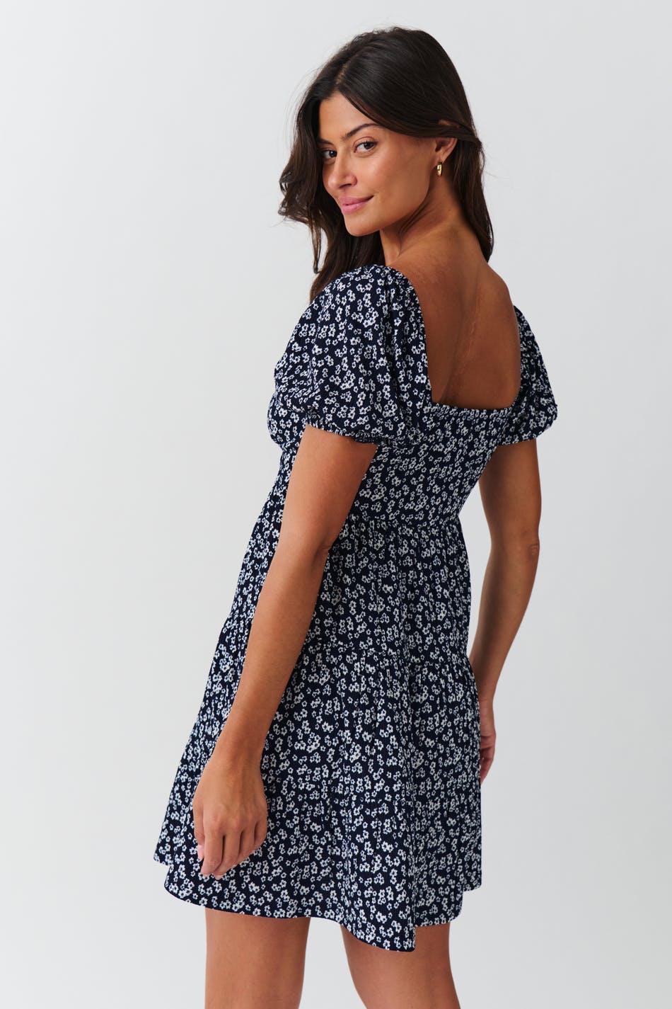 Puff sleeve mini dress
