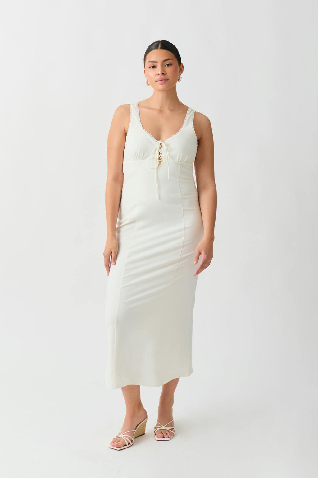 Lacing midi dress