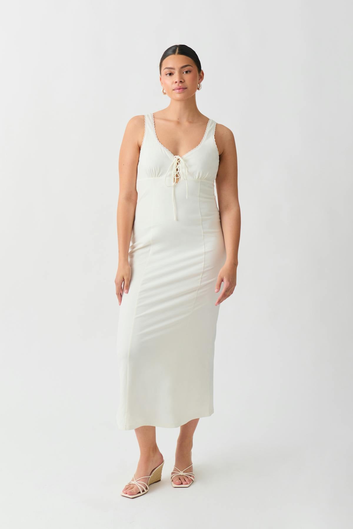 Lacing midi dress