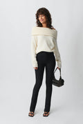 High waist slim trousers