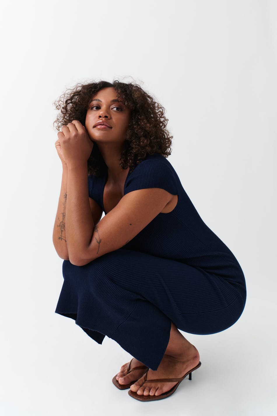 Knitted midi dress