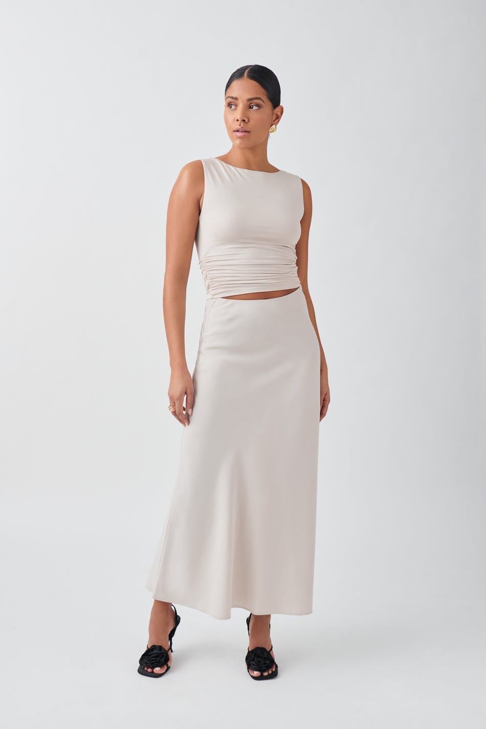 Soft touch boatneck top