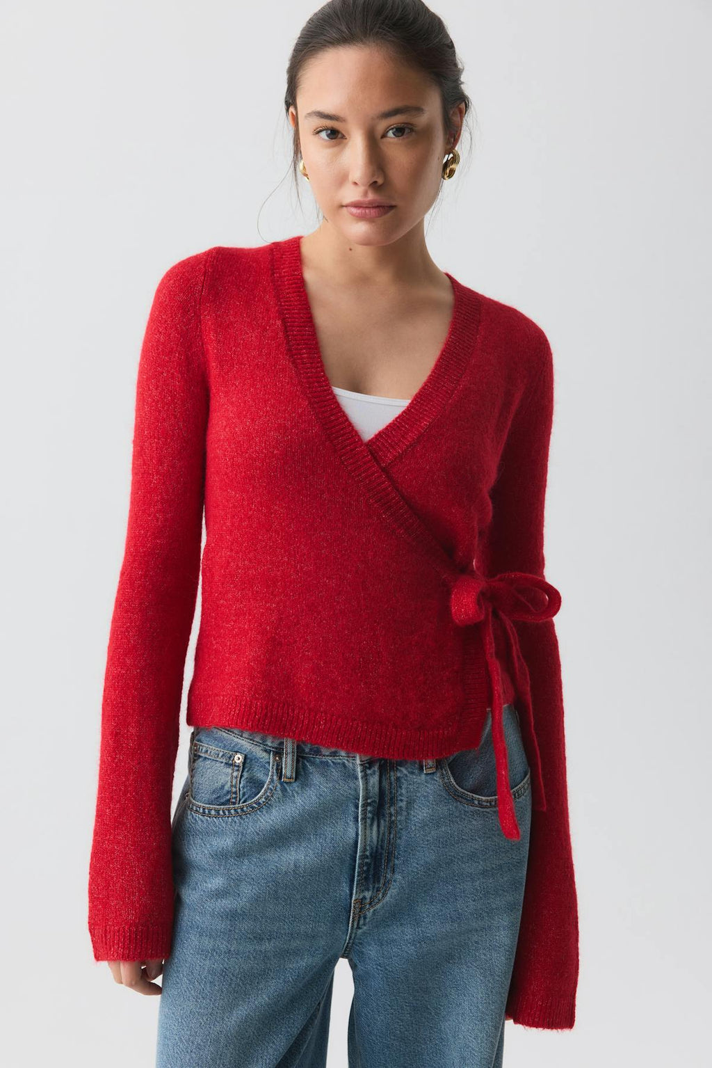 knitted wrap cardigan