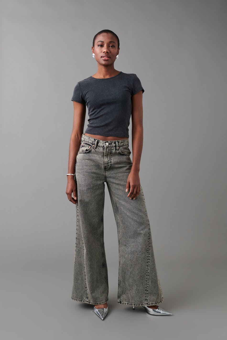 Wedge wide jeans