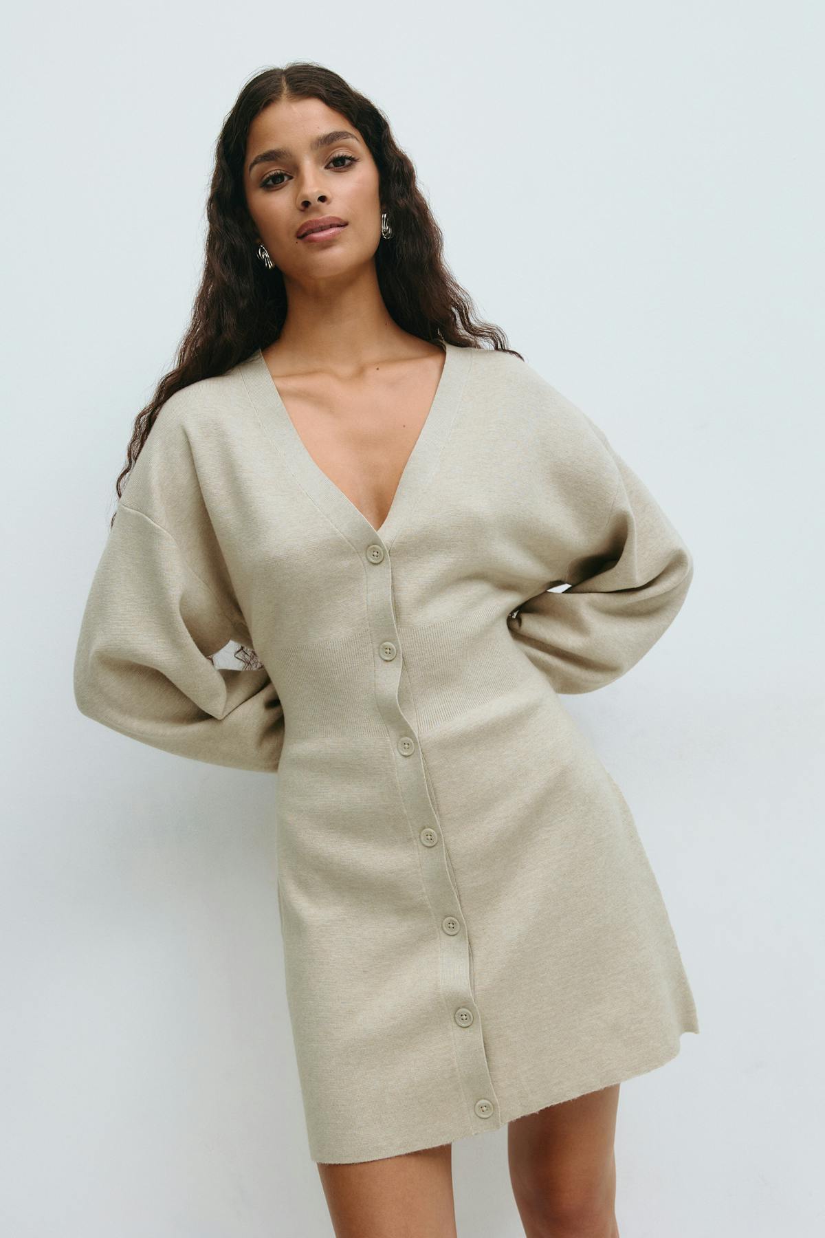 Knitted button down dress