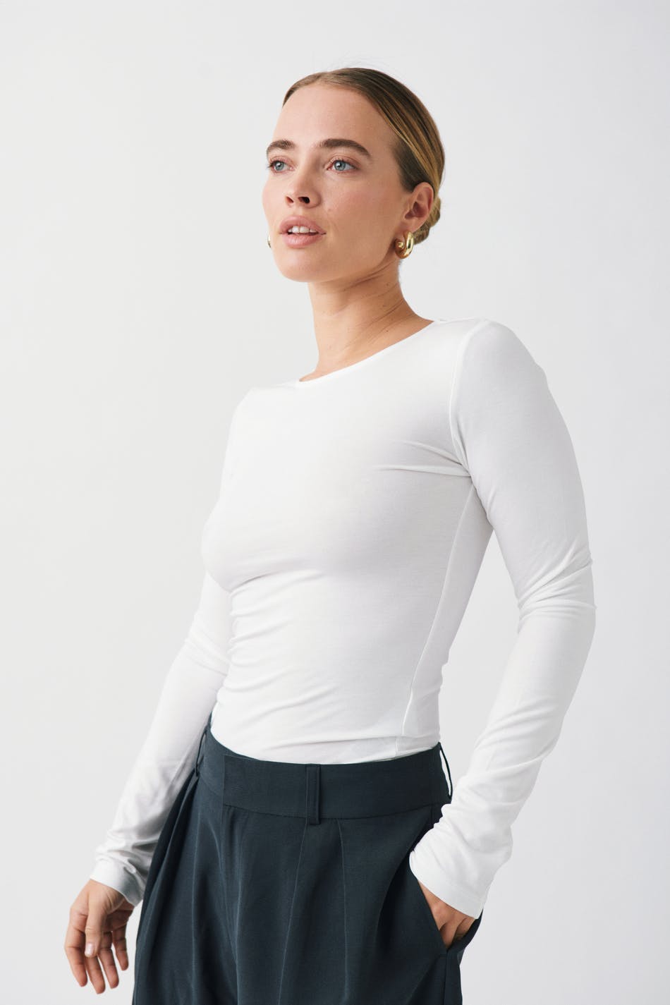 Soft touch crew neck top