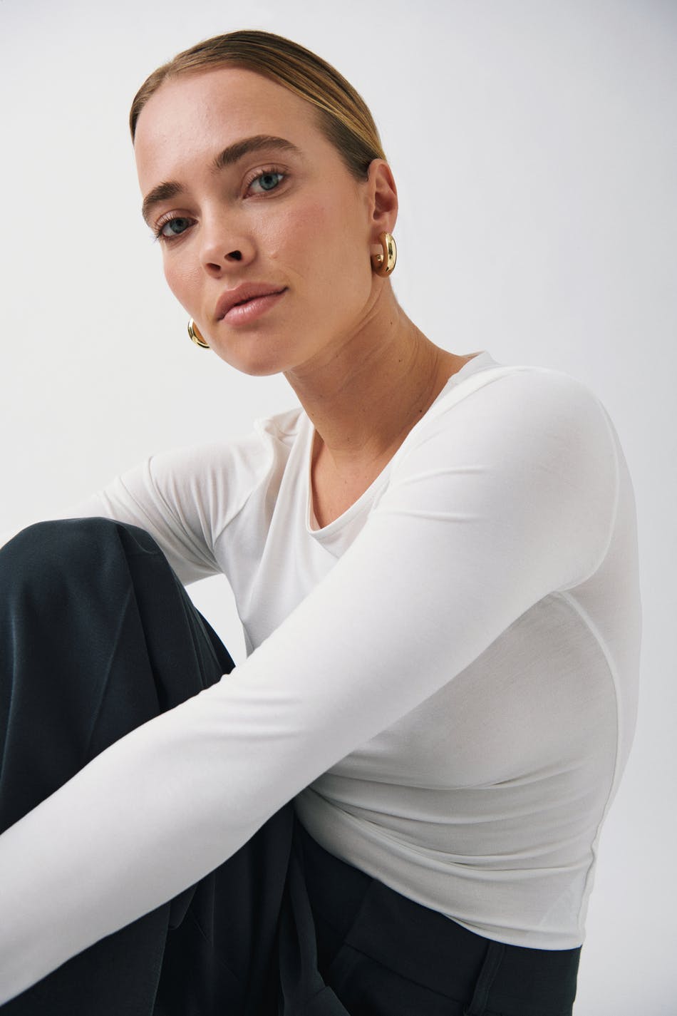 Soft touch crew neck top
