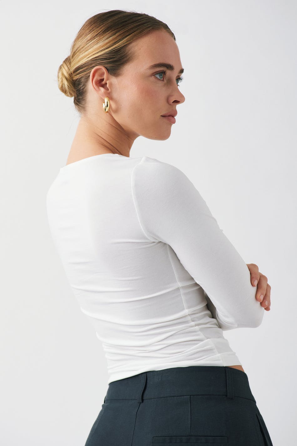 Soft touch crew neck top
