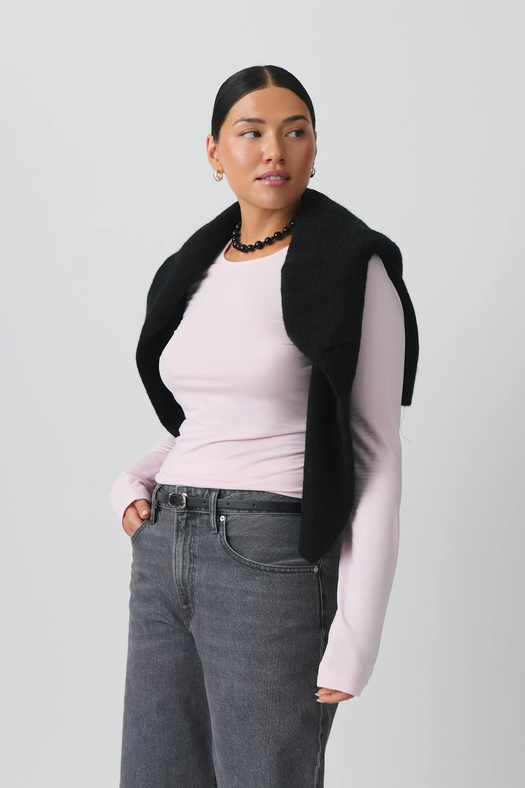 Soft touch crew neck top