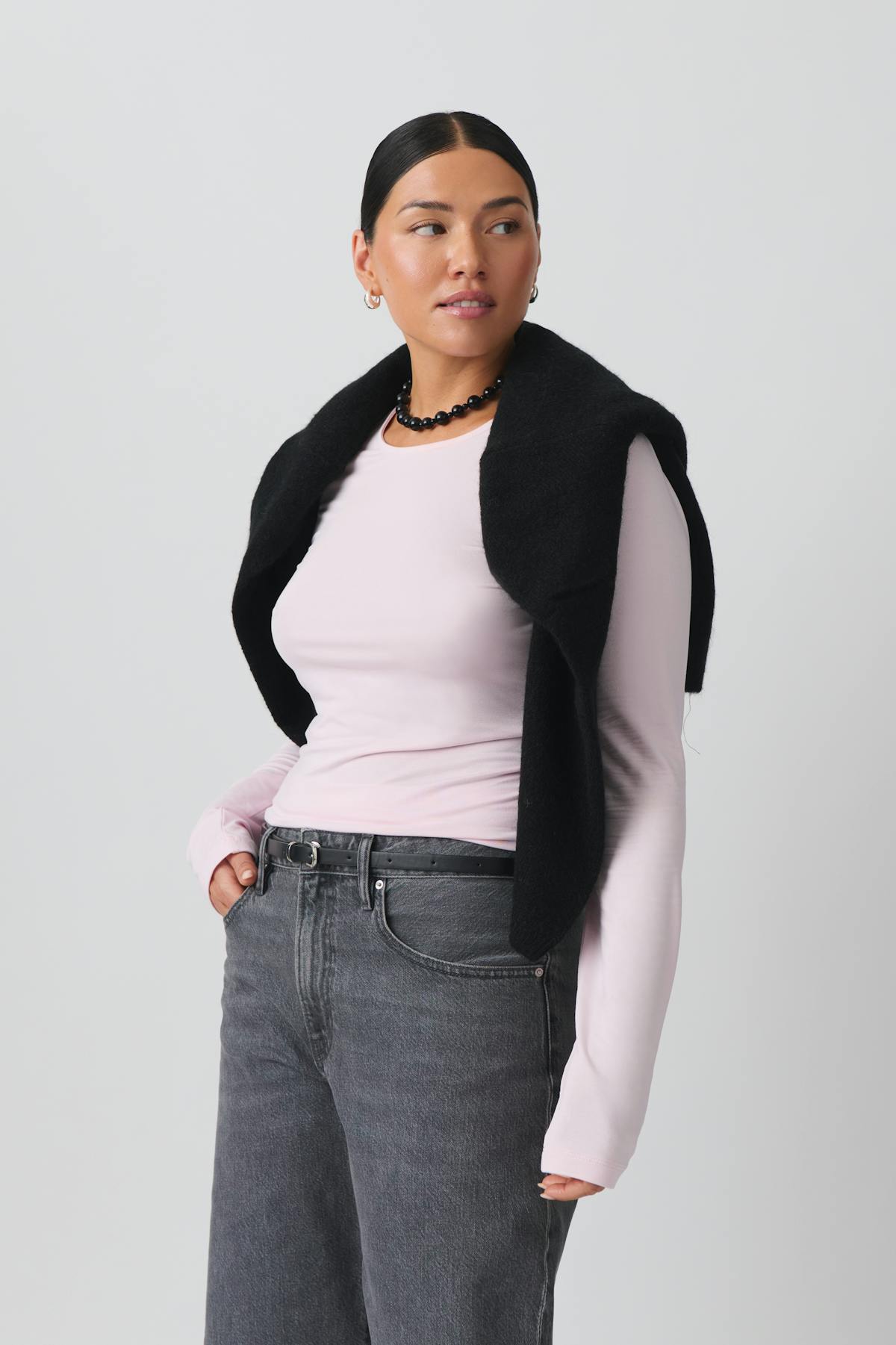 Soft touch crew neck top