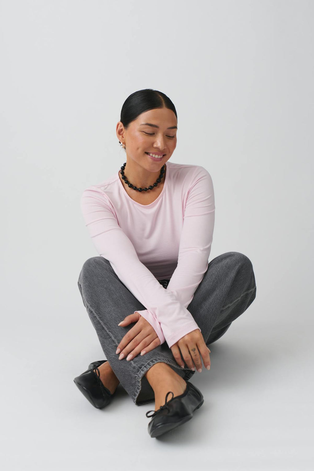Soft touch crew neck top