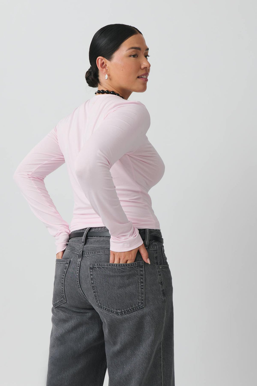Soft touch crew neck top
