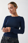 Soft touch crew neck top