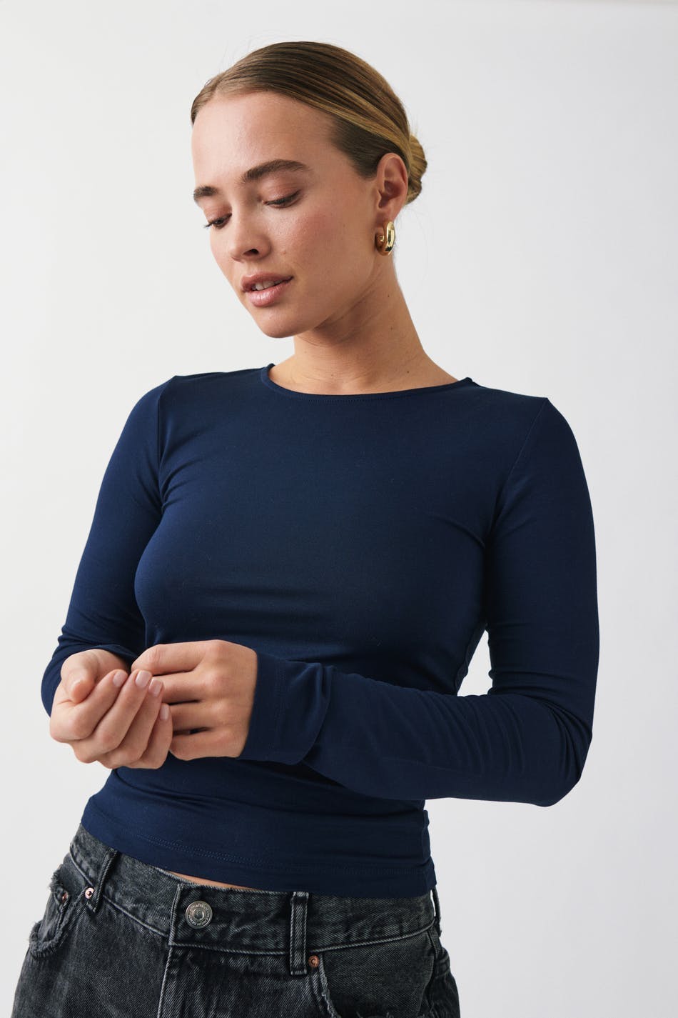 Soft touch crew neck top