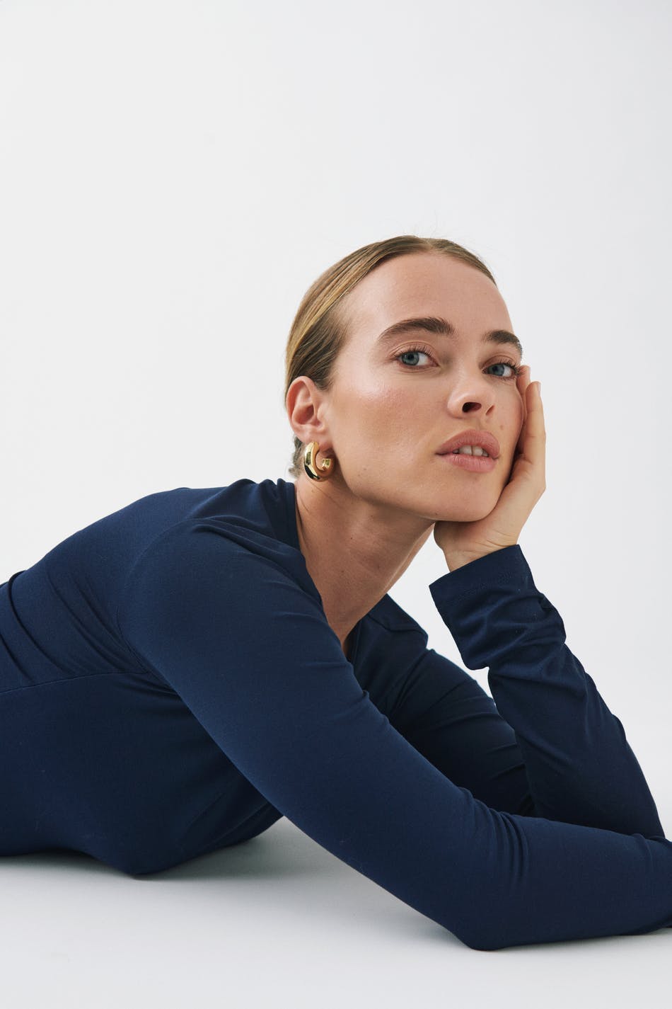Soft touch crew neck top