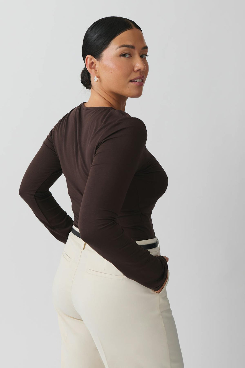 Soft touch crew neck top