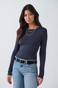 Soft touch crew neck top