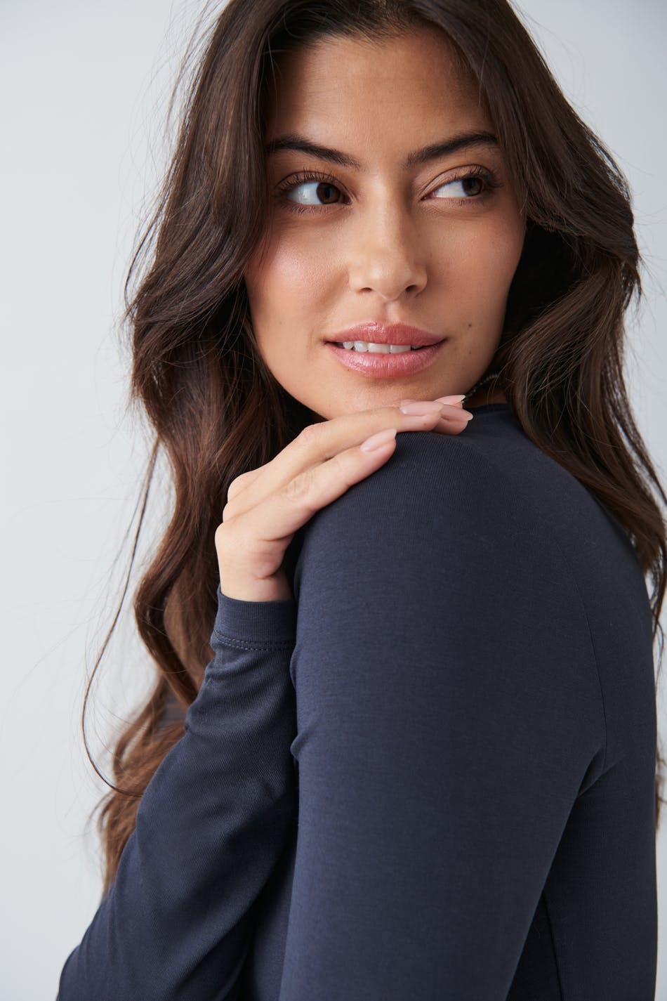 Soft touch crew neck top