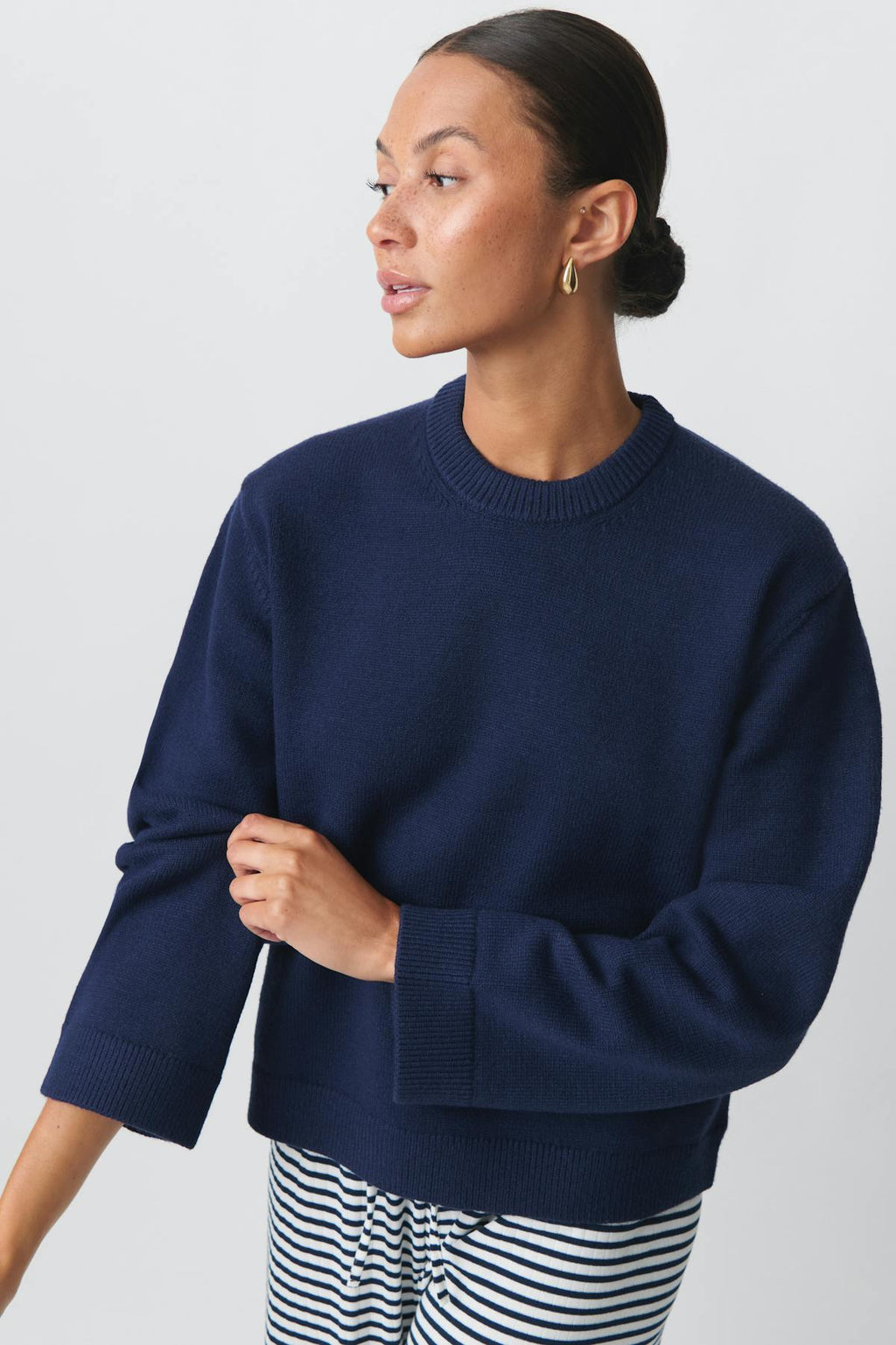 Crew neck knitted sweater