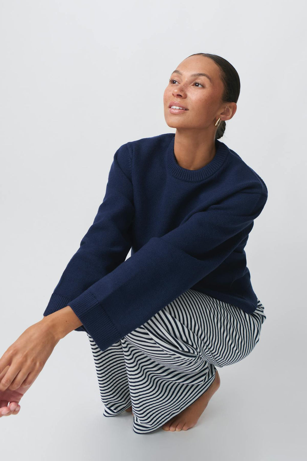 Crew neck knitted sweater