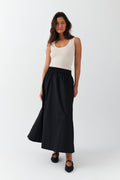 Poplin slit skirt
