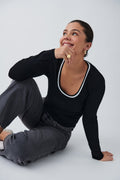 Contrast long sleeve top