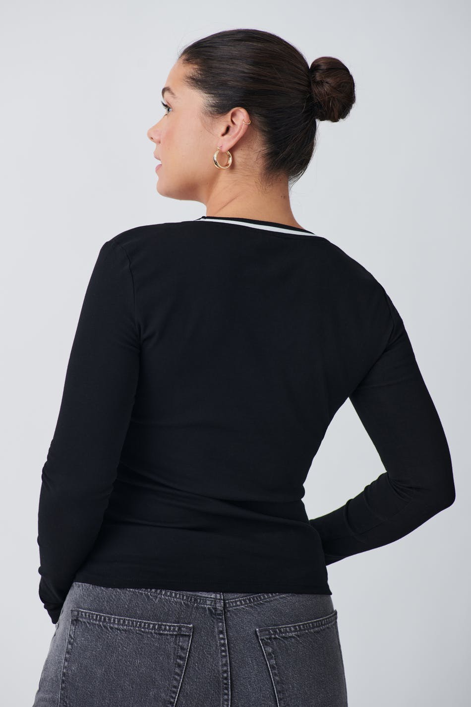 Contrast long sleeve top