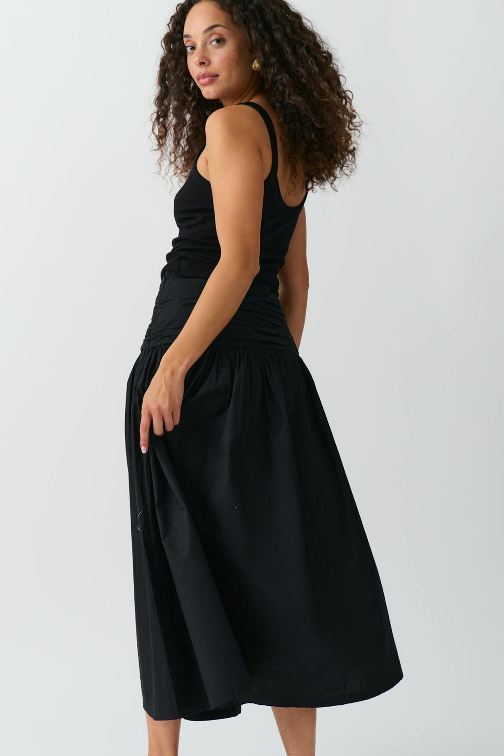 Dropped waist skirt