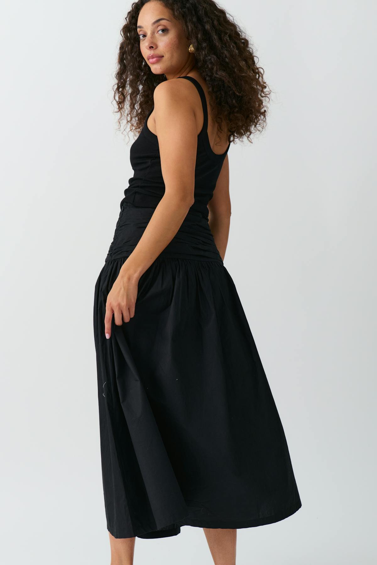 Dropped waist skirt