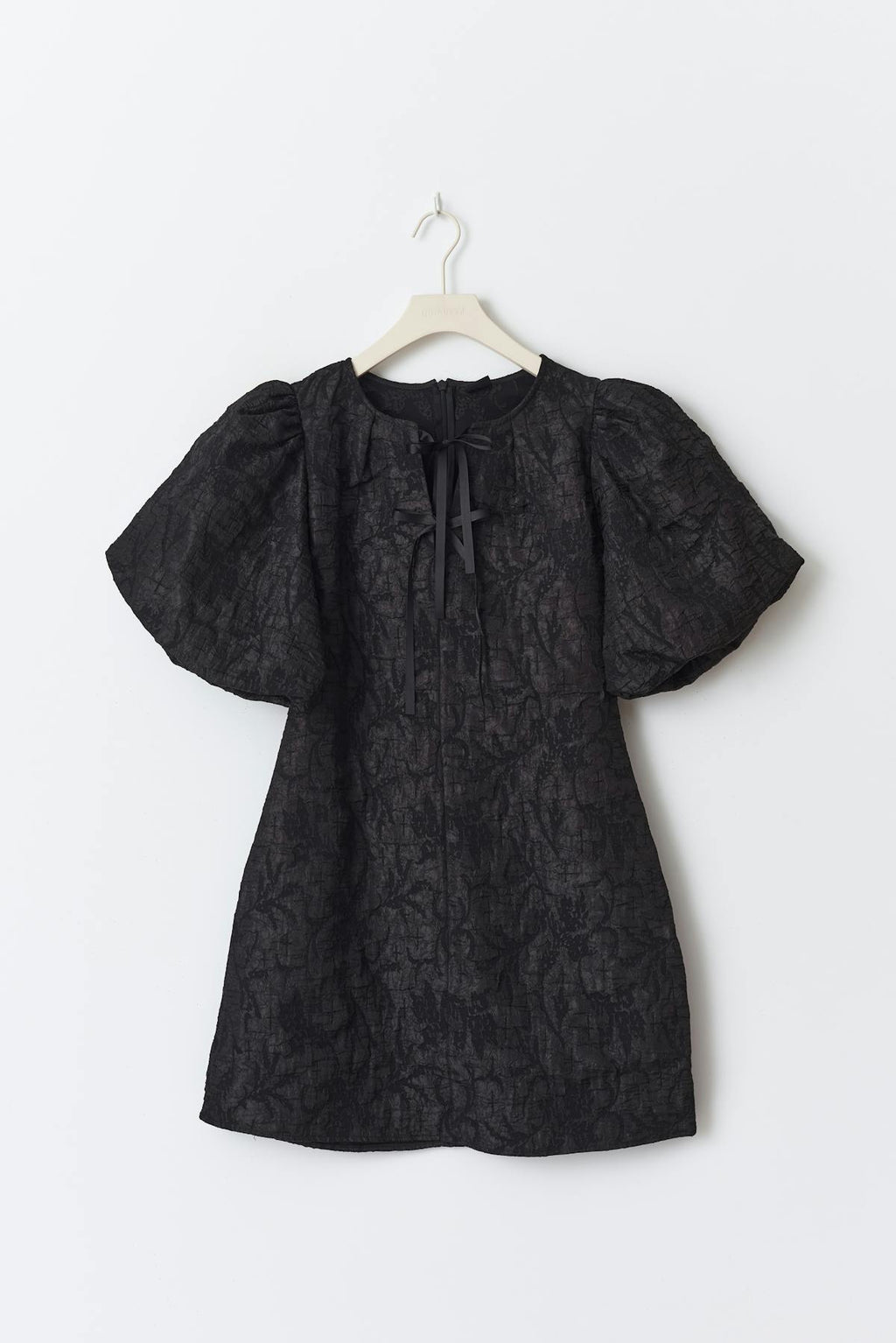 brocade puff sleeve dress