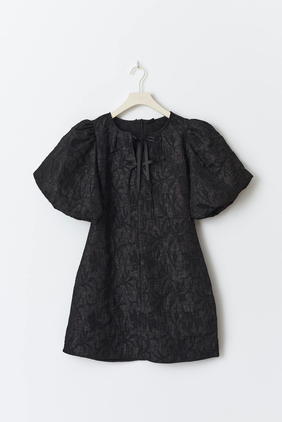 brocade puff sleeve dress